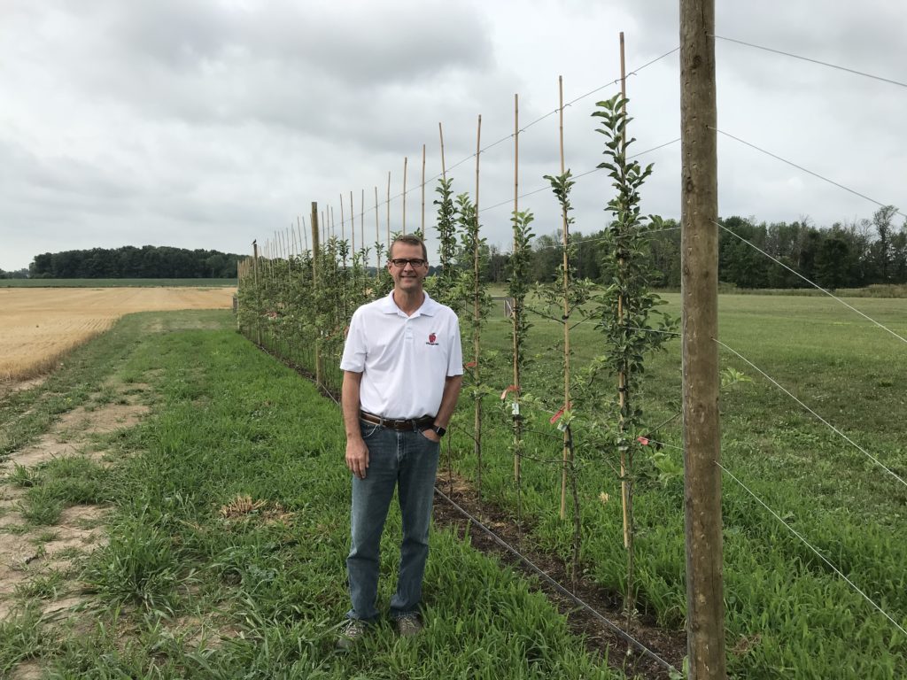 Ward Dobbins with planting of new, scab resistant variety